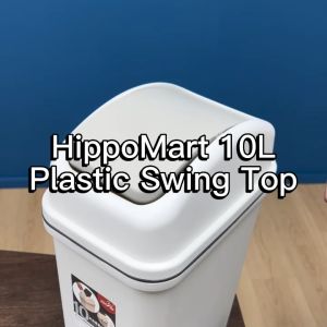 HippoMart G2610 Dustbin | 10L | Multiple Colors | Plastic Swing Top | Trash Bin | Waste Bin