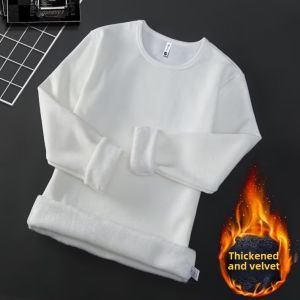 Thickened Fleece Long Sleeve Base Shirt Womens Slim Fit Thermal T-Shirt Innerwear Outerwear Autumn Clothes Korean Style Polyester Fiber