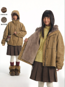 JNXS | Áo Khoác Parka Hooded Vintage Toàn Bộ Len Đã Giặt