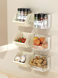 Kitchen Storage Basket Wall Hanging Garlic Onion Ginger Organizer Box Plastic Japanese Style Home Organization Tool