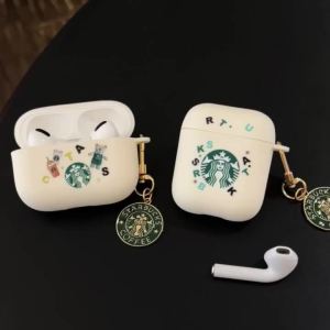 适用于Air AirPods Pro2  Case Cute Cartoon Pattern AirPods 1 2 3 4 Pro  Case Apple Earphone  Case Starbucks Frosted tpu Silicone Case