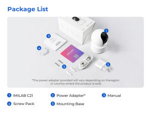 IMILAB C21 WiFi Camera Baby Monitor 360° View 2.5K Security protection Night Vision 2-Way Audio Human tracking AI Detection