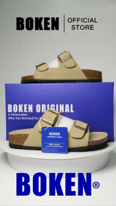 BOKEN Women Arizona Flat Sandals Classic Cork Slipper Outdoor Two-Strap Lazy Shoes Khaki