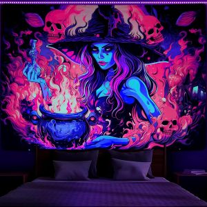 VIKAMA Magic Witch Tapestry Fantasy Design Waterproof And Thickened Dea For Bedroom And Living Room Decoration
