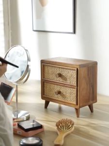 Desktop Storage Box Light Luxury Solid Wood Storage Box Drawer Type Multi-layer Desktop Storage Box Wooden Living Room Coffee Table Storage Box