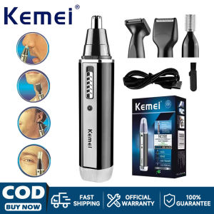 Kemei ชาย 4 ใน 1 จมูกไฟฟ้าหู Trimmer ชาร์จผม Trimmer เคราจมูกหูทำความสะอาดชุดความงาม
