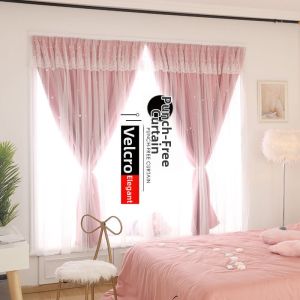 Light-blocking Easy-install Adhesive Short Curtains