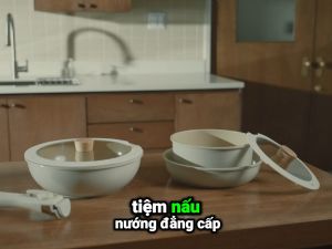 Bộ 3 nồi chảo cán rời Neoflam Hàn Quốc.Bao gồm nồi 20cm chảo chiên 24cm chảo xào đa năng 26cm.