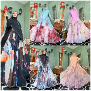 100% REALPIC Gamis Syari LAUDYA by ELDEENA SYARI - Lebaran Pesta Umroh REALPIC100%