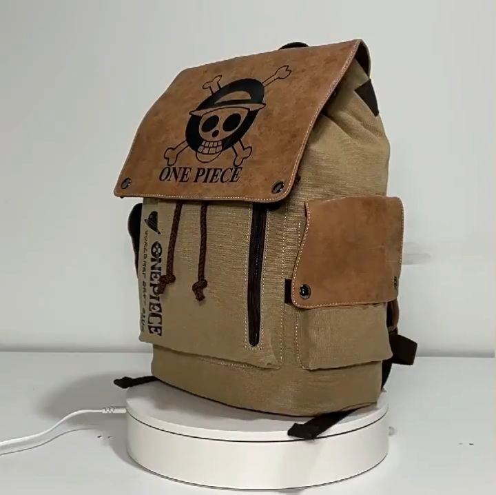 Anime One Piece Backpack Student Large Capacity Canvas Backpack