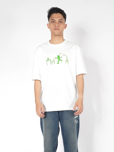 Capmart Kaos Pria Lengan Pendek Oversized Fit Katun Music Yellow 111224