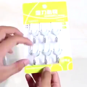 Bộ 6 Móc Treo Dán Tường Siêu Dính Màu Trắng Đa Năng