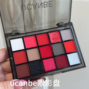 15-Color Eyeshadow Palette - Red Black High Saturation Makeup