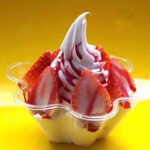 Disposable Plastic Plum Blossom Bowl for Fruit Salad Ice Cream Shaved Ice KFC Transparent Dessert Stir-Fried Yogurt