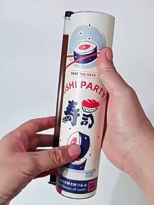⚑Round Sushi Push Box With Sauce Straw Food Grade Sushi Mold Cone Push Up Paper Bucket Packaging Paper Box Bento Accessories