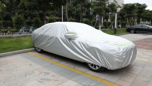 DIYMO Universal 3 Layer Car Cover Waterproof All Weather UV Protection Windproof Outdoor Full Car Cover Fit Hatchback Sedan SUV MPV