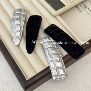 Kẹp Tóc Kim Cương Màu Bạc Phong Cách Hàn Quốc Kẹp Tóc BB Đen Thanh Lịch Kẹp Tóc Cho Mái Tóc Ngắn Kẹp Tóc Cho Tóc Sau Đầu