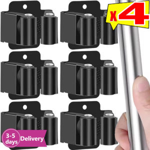 4 ชิ้น ที่หนีบไม้ถูพื้นแบบมีกาวในตัว / ชั้นวางไม้กวาดเจาะสแตนเลส / ชั้นวางจัดระเบียบในครัวและห้องน้ำ / ที่จัดระเบียบไม้ถูพื้นติดผนังแข็งแรง