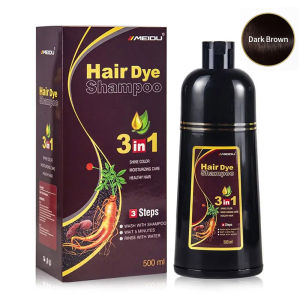 500ml Hair Color Dye Shampoo 3 In 1 Instant Coloring Shampoo Natural Fast Hair Dye Plant Essence Hair Colorng Cream Women Men