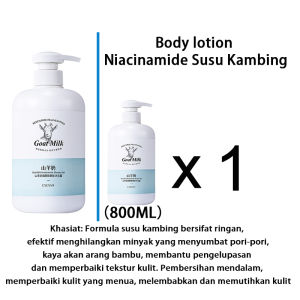 Goat Milk Sabun whitening badan Shower gel susu Sabun-Mandi Cair Body Wash Susu Kambing 800ML Singkirkan kulit kusam kering merinding Memutihkan melembabkan mencerahkan Nicotinamide Peremajaan/