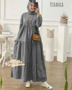 Dress Kirania / Gamis Susun polos / Rayon Premium