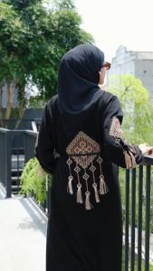 GAMIS ABAYA ARAB HITAM MODEL KINCIR BEST SELLER