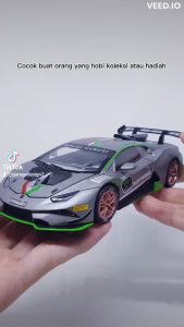 Diecast Miniatur Mobil - Lamborghini Huracan Skala 1:32 Diecast Alloy Logam Mobil Mainan Terdapat Lampu dan Suara - Mobil Pajangan Miniatur Lamborghini Huracan Hitam Merah Kuning 1/32