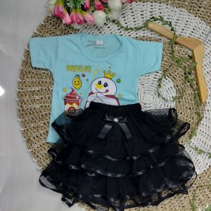 setelan kaos + rok anak lucu umur 0-18 bulan