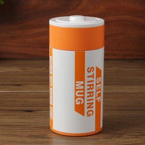 Creative Student Gift Magnetic Stirring CupDisposable Battery Shape Design Modern Minimalist Metal Black Tech Automatic Cup