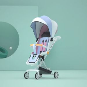 รถเข็นเด็ก 4 ล้อ เข็นหน้า -หลังได้ พับเก็บได้ แถมเบาะนิ่ม ล้อมีเบรค พบพาสะดวก เอนได้ 150องศา