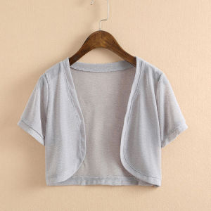 Summer New Style Womens Shawl Air Conditioner Shirt Short Sleeve Chiffon Jacket Versatile Short Length Fashionable Top