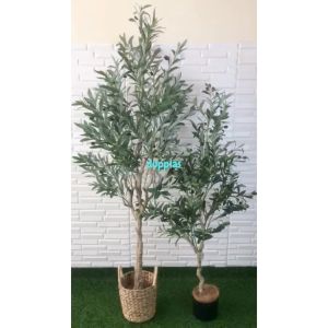 Pohon Artificial Tanaman Hias Zaitun Olive X3 T140 & T180 Latex Cover Eceng Gondok Handle M Dekorasi Ruangan Rumah