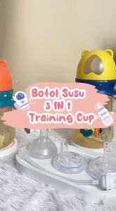 Botol Susu Bayi PP Wide Neck Anti Tersedak Botol Susu 3IN1 Dot+Sippy+Straw Training Cup BB09