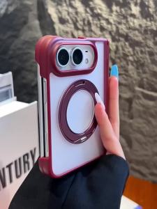 Ốp Lưng Từ Tính Xoay 360 Độ Cho iPhone DUO 2026 Mờ Trong Suốt Tích Hợp Đế Sạc Không Dây Kèm Giá Đỡ