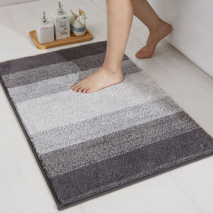 VIKAMA Minimalist Gradient Bath Mat — Ultra-Absorbent Non-Slip Bathroom Mat Machine Washable Soft Door Mat rug