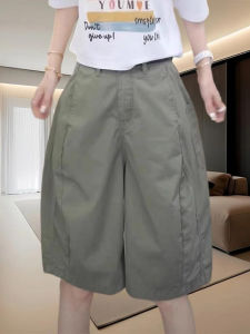 Shalldoer | Korean Minimalist Style Casual Five-Point Pants Womens Summer High Waist Slimming Workwear Trousers Fashionable Anti-Aging