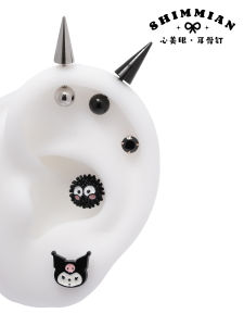 Shimmian Devil Fairy Ear Bone Studs: Exaggerated Ear Jewelry for Men & Women