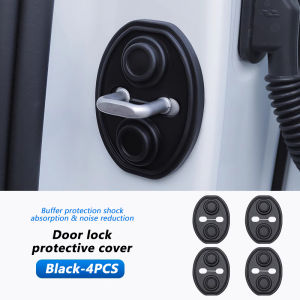 SEAMETAL Upgraded Car Door Lock Buckle Mute Shock Absorbing Cushion 4pcs Silicone Car Door Latch Anti-Collision Protection Cover