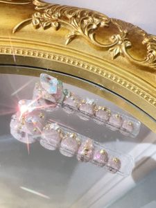 Handmade Heavy Duty Flashing Gold Full Diamond Removable Wearable Nail And Foot Nail Art 12pcs Original Design Beauty Tools