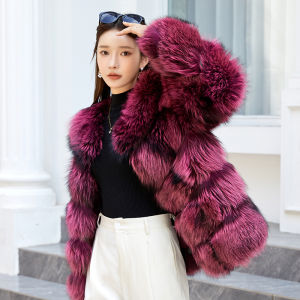 Fashionable High-End Silver Fox Fur Coat Long Sleeve Elegant Integrated Leather And Fur Winter Outerwear New 2025 Haining