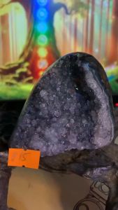 Hoa đá thạch anh xanh đặc biệt Rainbow Braxin Uraguay tự nhiên VIP AAA năng lượng Vũ trụ Luân xa 915