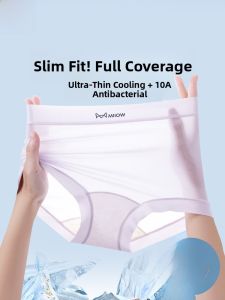miiow | Ultra-Thin Ice-Silk Womens Briefs Antibacterial Seamless Safety Shorts Mid-Waist Youth Cotton Crotch Nylon Spandex Shorts