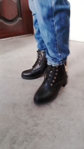 Size 35-40 Womens Fashion Martin Boots Soft Soled Leather Shoes Casual Coarse Heel Knight Boots