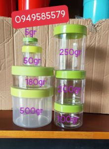 hủ 5gr-30gr-100gr-180gr-200gr-250gr-300gr-500gr [nắp xanh bơ]