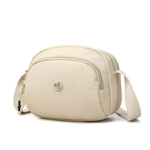 Casual Crossbody Bag Lightweight Multi-layer Womens Shoulder Bag Travel Outdoors Leisure Nylon Soft Handbag Single Strap