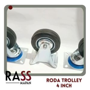Roda Troley Gerobak Rombong Hidup Mati 4\" Inch