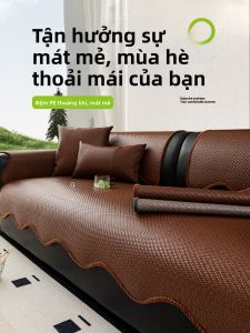 HAIBUWAN | Đệm Ghế Sofa Lụa Tơ Tằm Mát Lạnh Chống Trượt