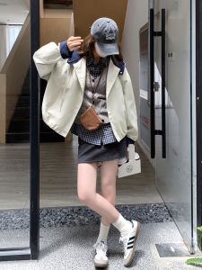 Loose Fit Hooded Jacket Womens Khaki Casual Style Commute Fashion Autumn New Arrival Versatile Coat Comfortable Polyester Fiber