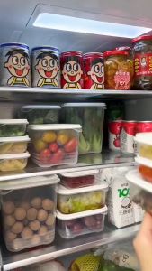 CozE PP Material Food Grade Plastic Square Storage Box Transparent Refrigerator Preservation Box