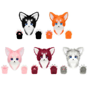 สัตว์แมว Fursuit หน้ากาก Furry และ Therian Paw ถุงมือชุดสําหรับ Halloween Cosplay เครื่องแต่งกายอุปกรณ์เสริม